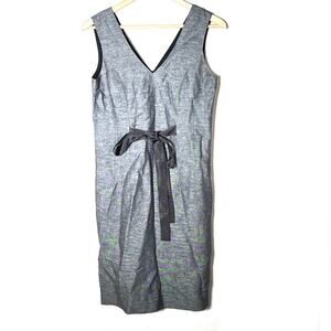 Banana Republic gray linen blend sleeveless sheath dress size 2 B108